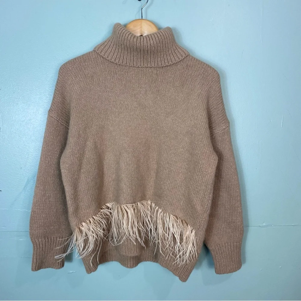 Kate Spade Eden Sweater Alpaca Blend Feather Sz M Turtleneck‎